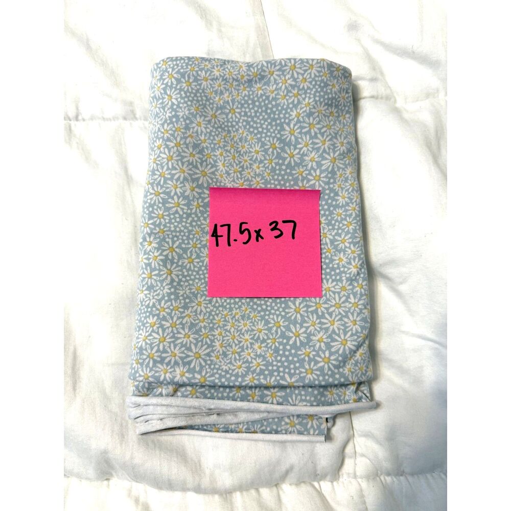 Blue Daisy Floral Cottage Core Fabric Remnant Approx. 47.5 x 37 Inches